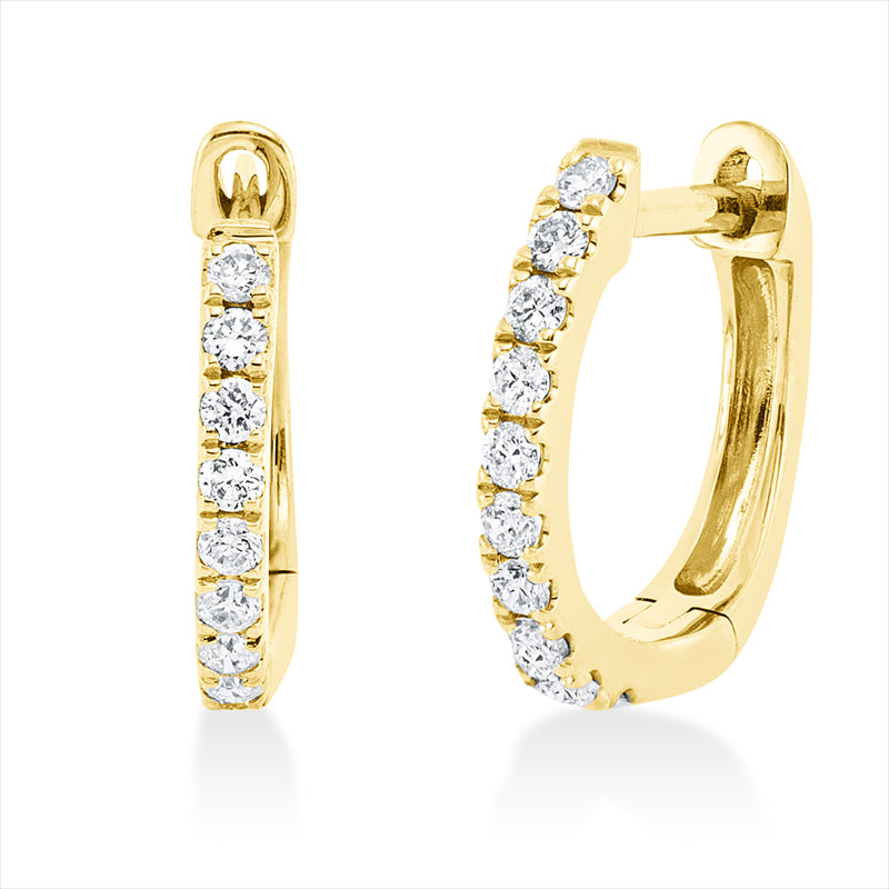 Creolen 18 kt GG, 20 Brill. 0,16 ct, TW-si