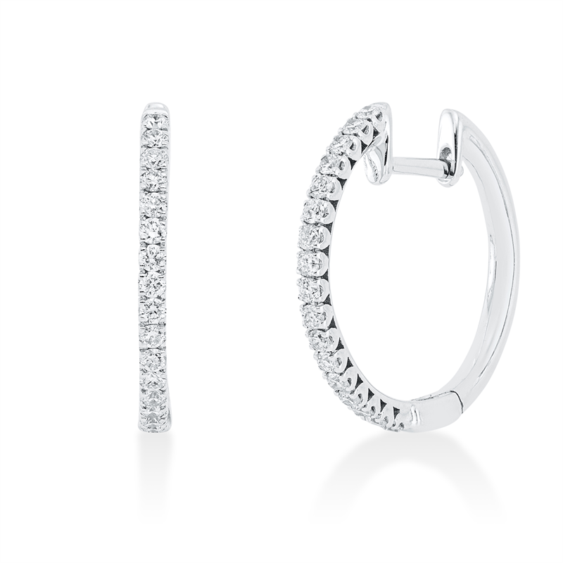 Creolen 18 kt WG, 34 Brill. 0,39 ct, W-pi