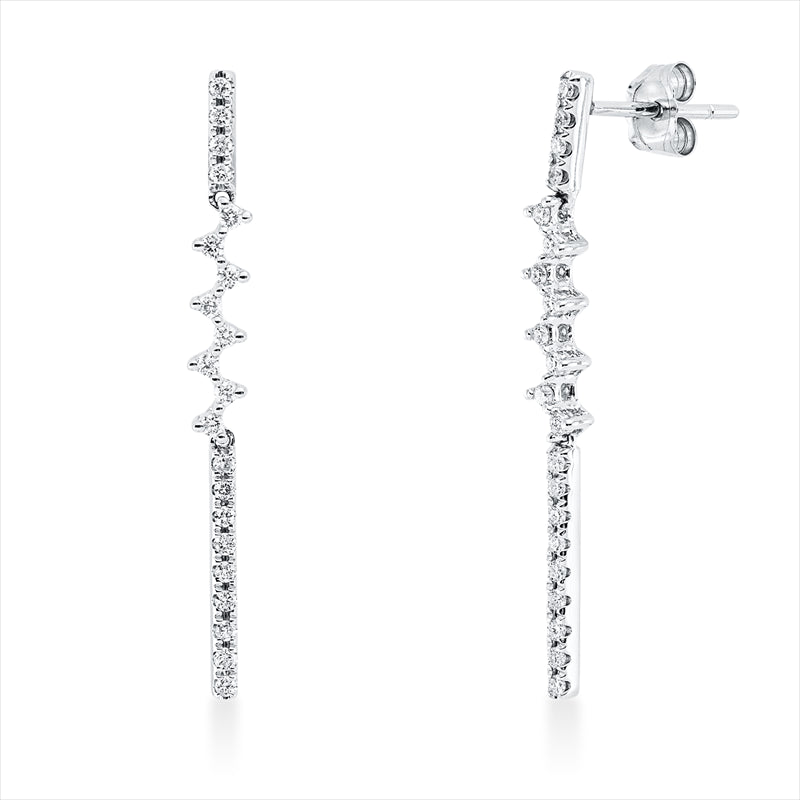 Ohrschmuck 18 kt WG, 42 Brill. 0,27 ct, W-si
