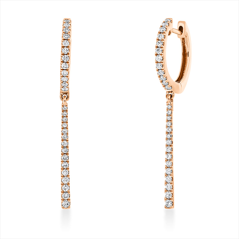 Creolen 18 kt RG, 54 Brill. 0,28 ct, W-si