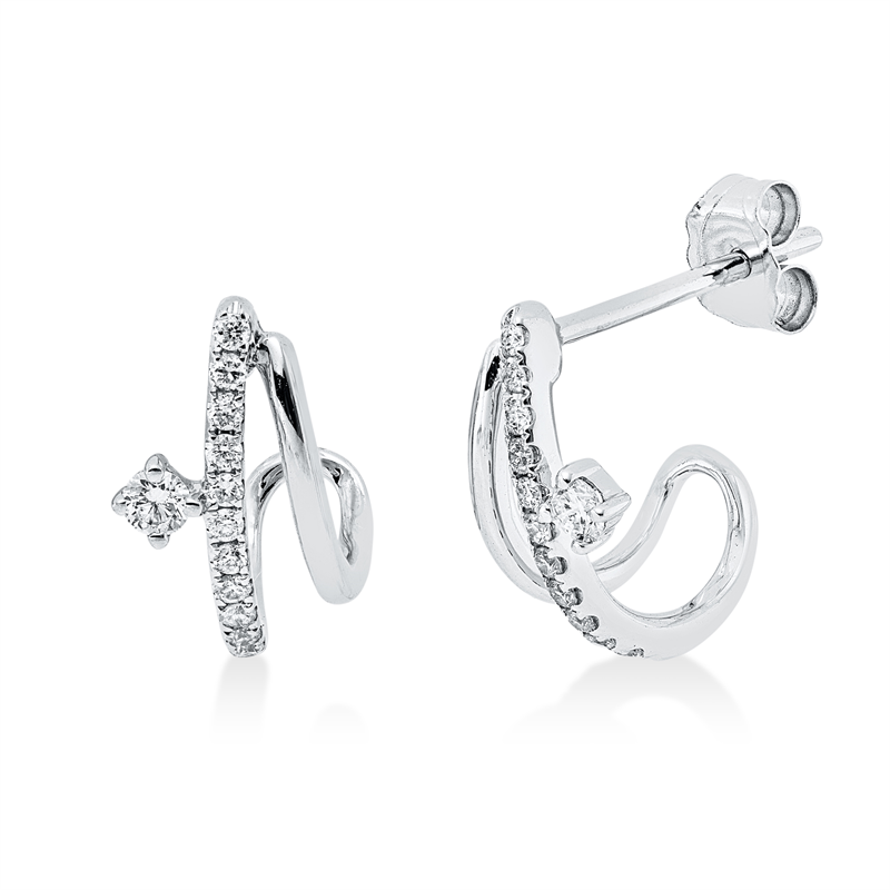 Ohrstecker 18 kt WG, 24 Brill. 0,16 ct, W-si