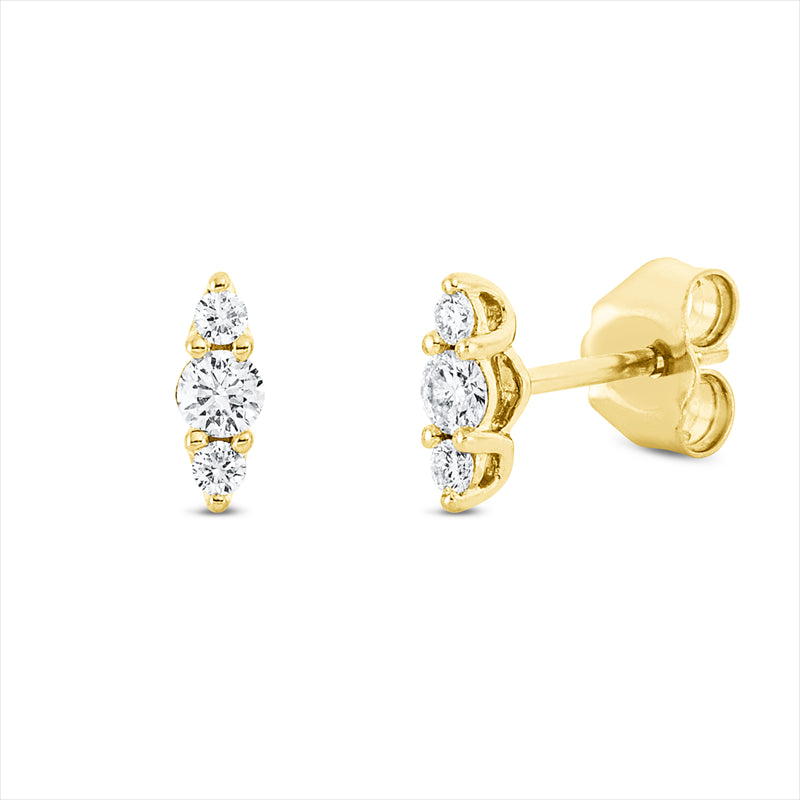 Ohrstecker 18 kt GG, 2 Brill. 0,12 ct, TW-si, 4 Brill. 0,06 ct, TW-si