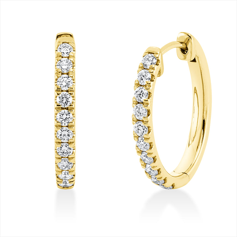 Creolen 18 kt GG, 20 Brill. 0,59 ct, TW-si