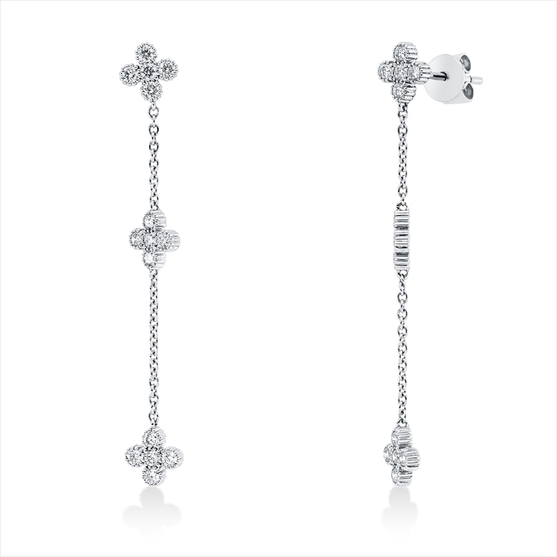 Ohrschmuck 18 kt WG, 30 Brill. 0,51 ct, W-si