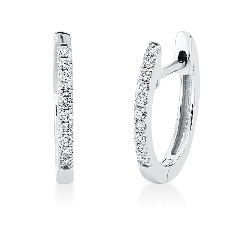 Creolen 18 kt WG, 20 Brill. 0,11 ct, W-si