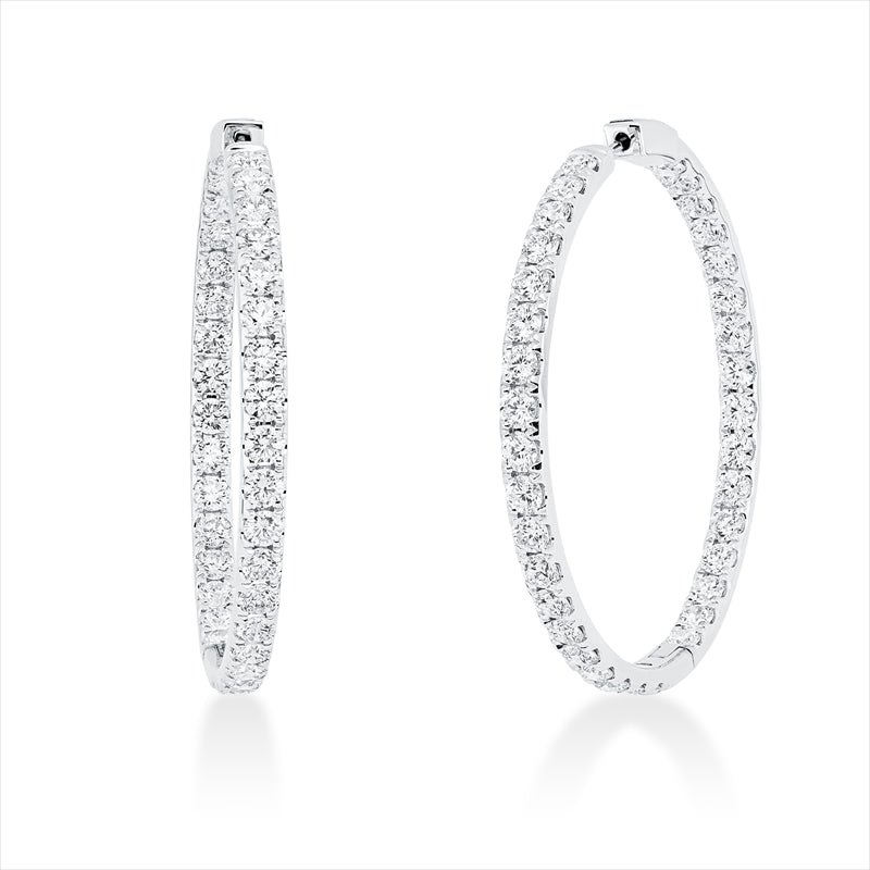 Creolen 18 kt WG, 70 Brill. 6,39 ct, TW-si
