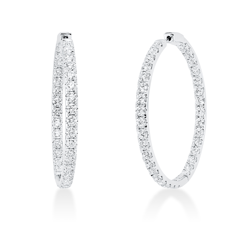 Creolen 18 kt WG, 70 Brill. 6,39 ct, TW-si
