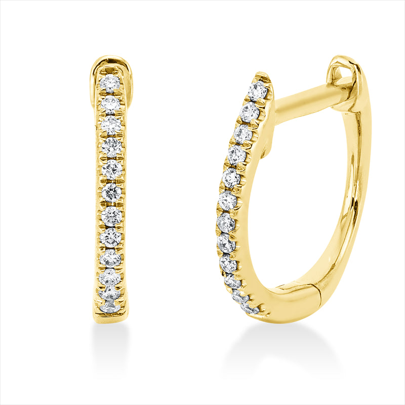 Creolen 18 kt GG, 24 Brill. 0,08 ct, W-si