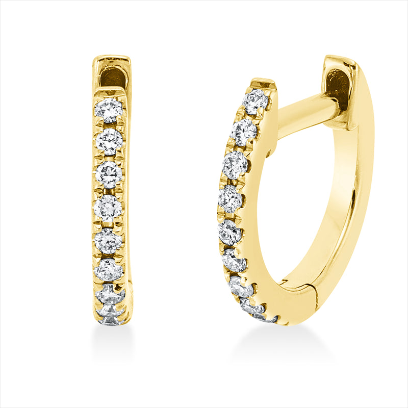 Creolen 18 kt GG, 18 Brill. 0,08 ct, W-si