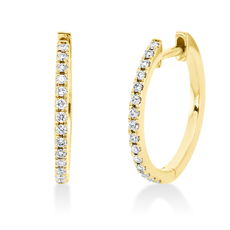 Creolen 18 kt GG, 30 Brill. 0,13 ct, W-si