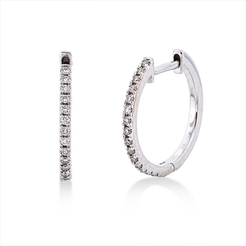 Creolen 18 kt WG, 30 Brill. 0,13 ct, W-si