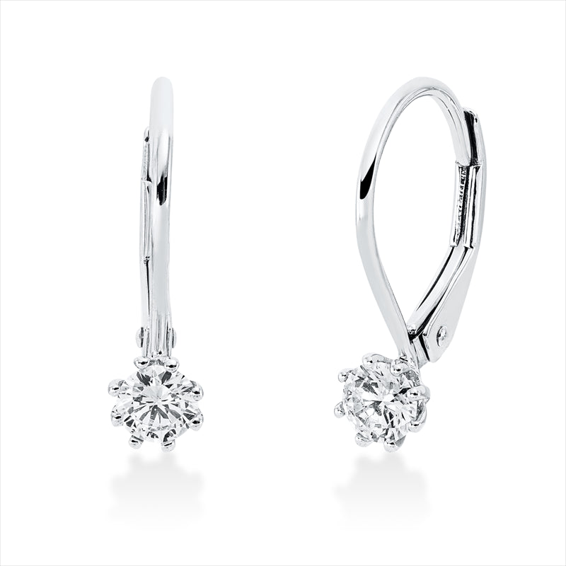 Creolen 18 kt WG, 2 Brill. 0,30 ct, W-si