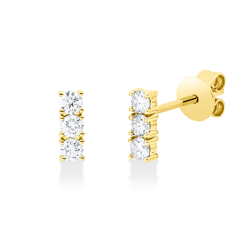 Ohrstecker 18 kt GG, 6 Brill. 0,28 ct, W-si