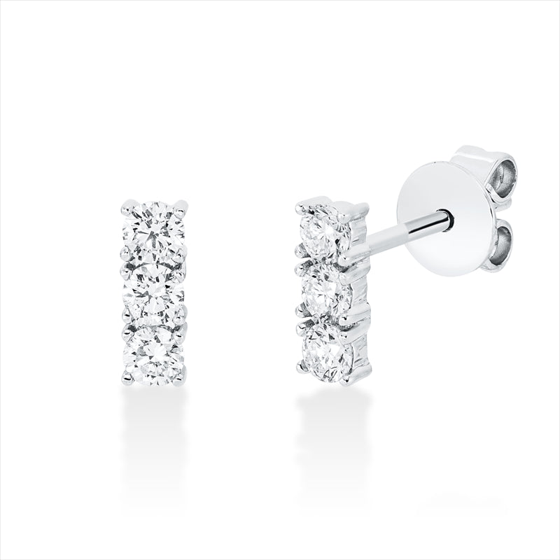 Ohrstecker 18 kt WG, 6 Brill. 0,28 ct, W-si