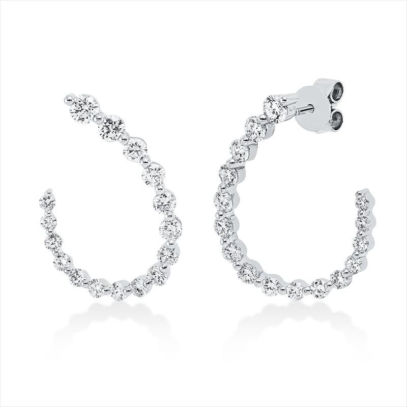 Ohrstecker 18 kt WG, 32 Brill. 1,58 ct, TW-si