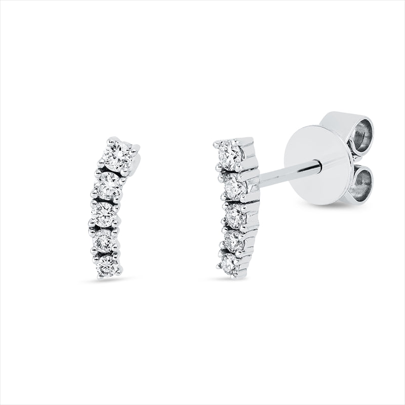 Ohrstecker 18 kt WG, 10 Brill. 0,16 ct, TW-si