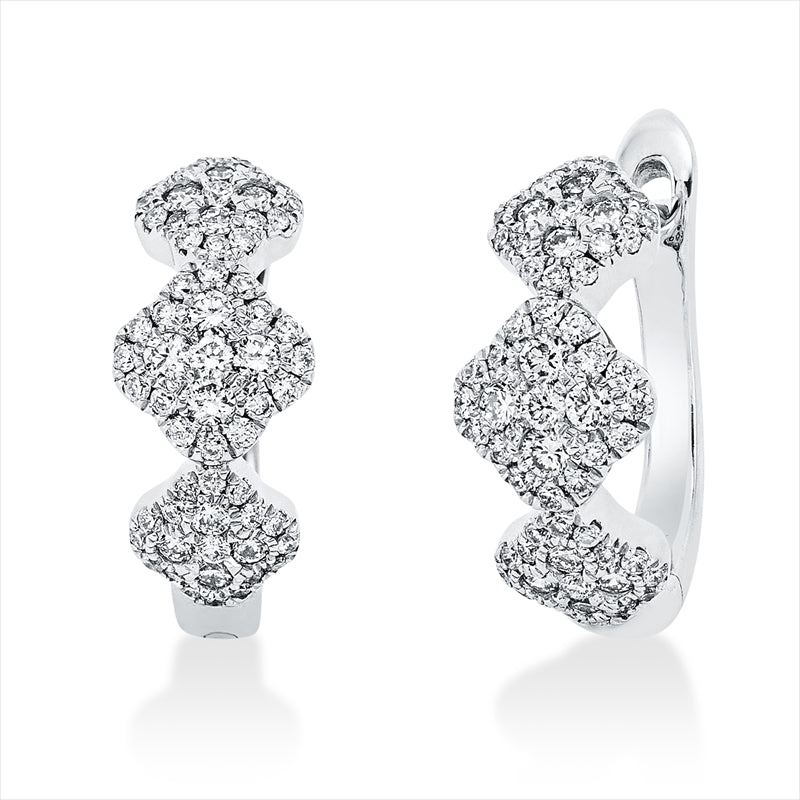 Creolen 18 kt WG, 126 Brill. 0,51 ct, TW-si