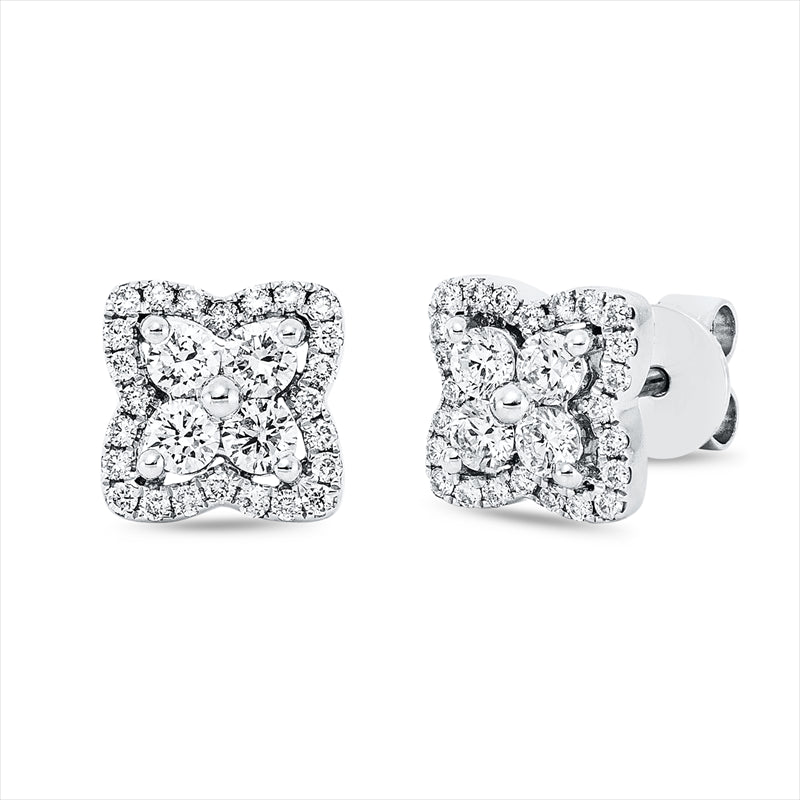 Ohrstecker 18 kt WG, 8 Brill. 0,36 ct, TW-si, 48 Brill. 0,18 ct, TW-si