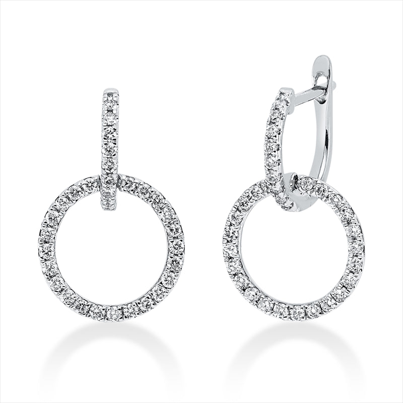 Ohrschmuck 18 kt WG, 64 Brill. 0,39 ct, TW-si