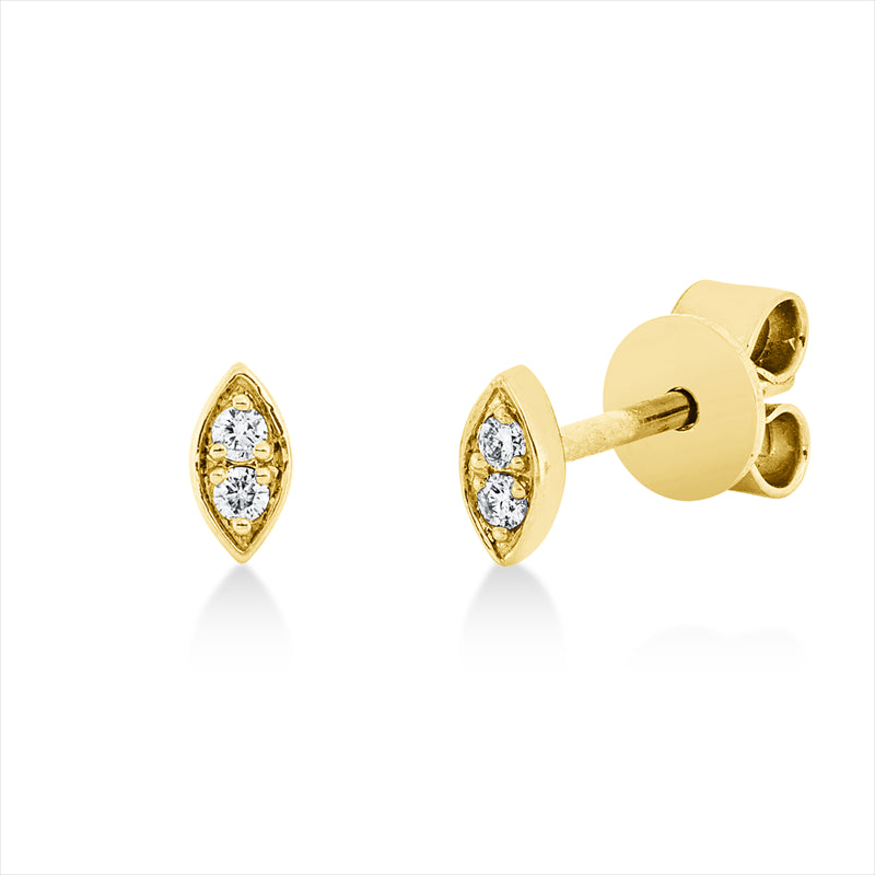 Ohrstecker 18 kt GG, 4 Brill. 0,04 ct, TW-si