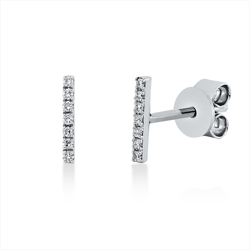 Ohrstecker 18 kt WG, 14 Brill. 0,05 ct, TW-si