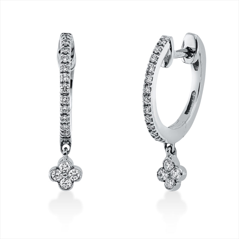 Creolen 18 kt WG, 8 Brill. 0,08 ct, TW-si, 24 Brill. 0,08 ct, TW-si