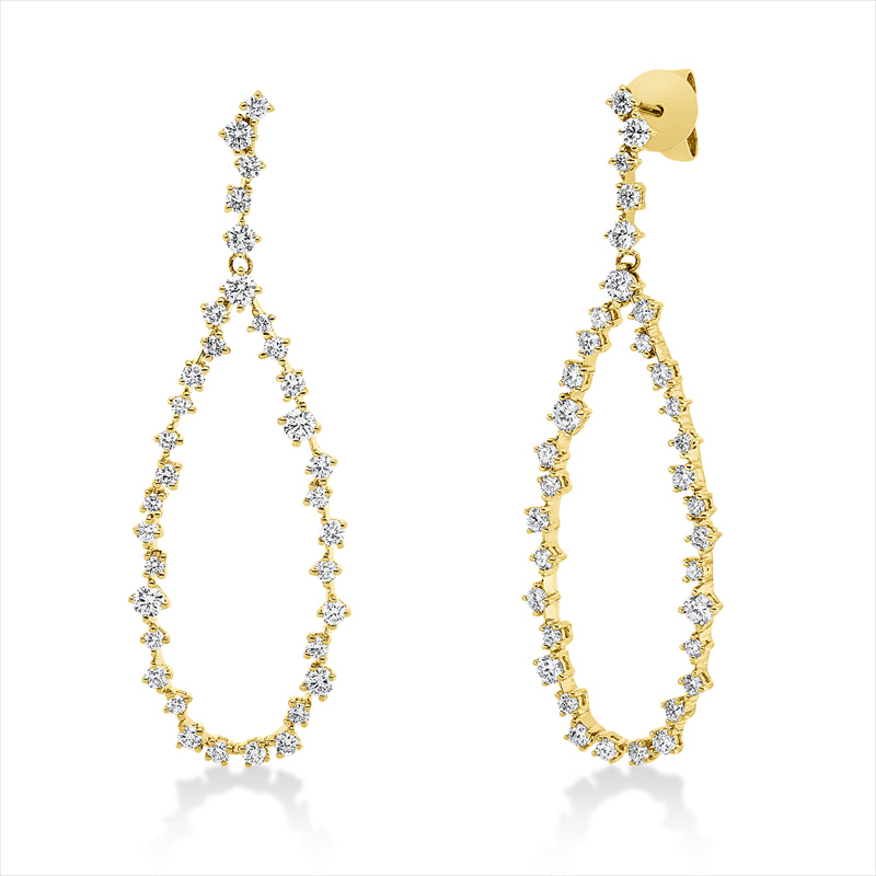 Ohrschmuck 18 kt GG, 70 Brill. 1,23 ct, TW-si