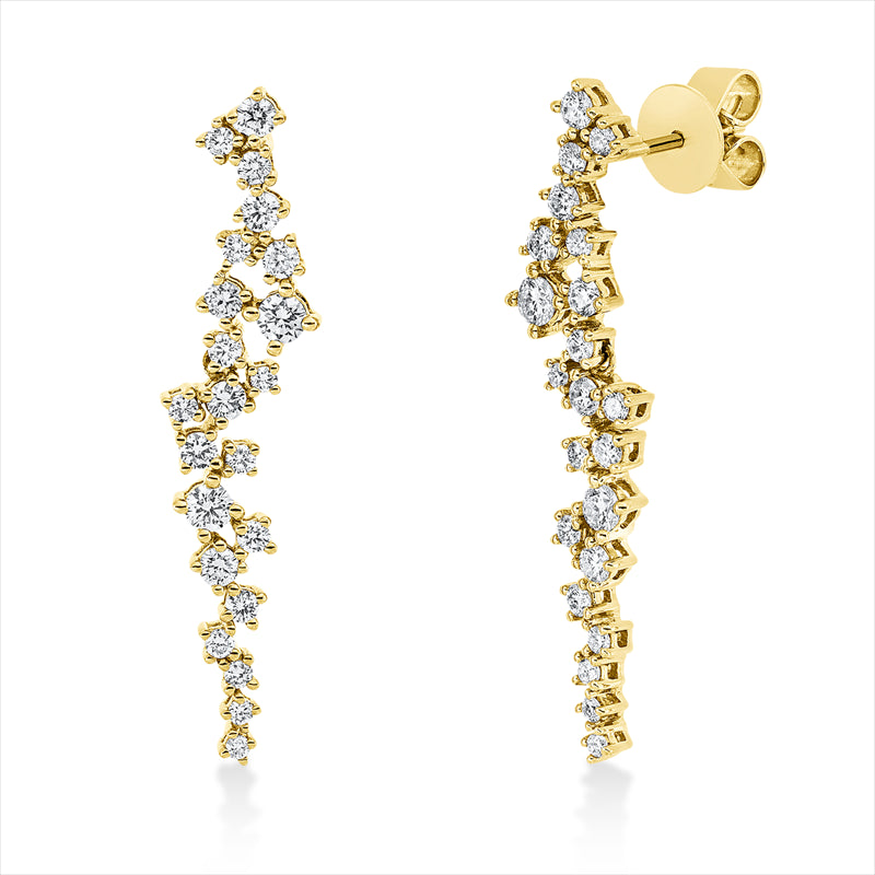 Ohrschmuck 18 kt GG, 44 Brill. 0,93 ct, TW-si