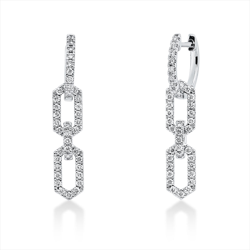 Ohrschmuck 18 kt WG, 80 Brill. 0,76 ct, TW-si