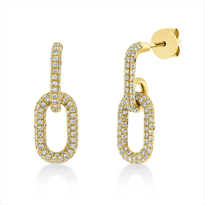 Ohrschmuck 18 kt GG, 238 Brill. 0,55 ct, TW-si