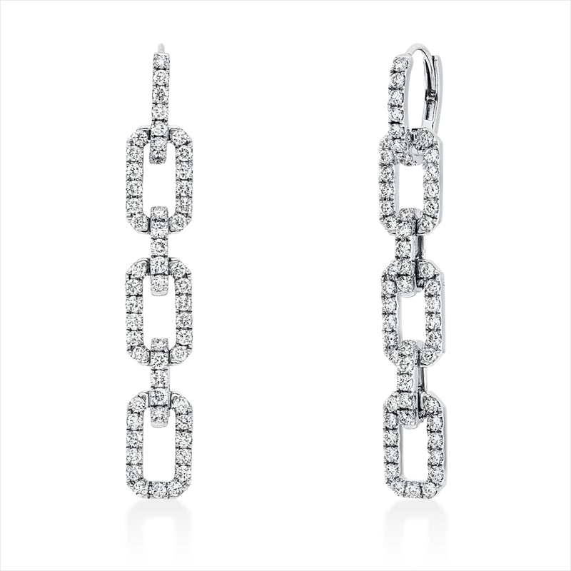 Ohrschmuck 18 kt WG, 110 Brill. 2,93 ct, TW-vsi