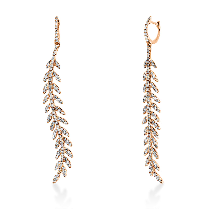 Ohrschmuck 18 kt RG, 238 Brill. 1,85 ct, TTLB-si