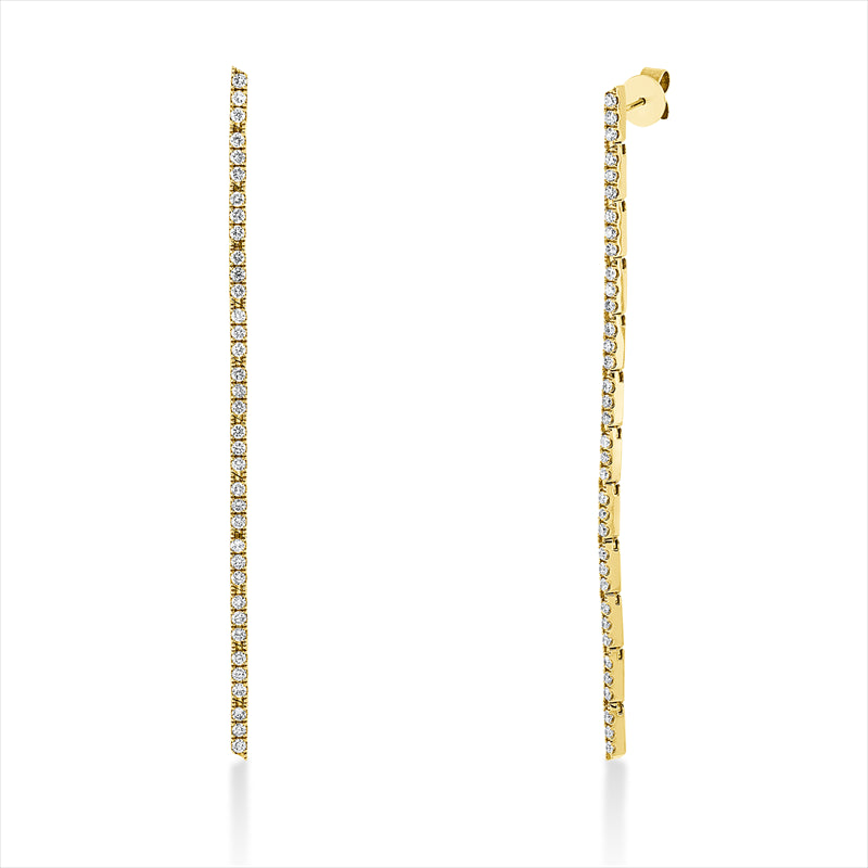 Ohrschmuck 18 kt GG, 72 Brill. 1,38 ct, I-si