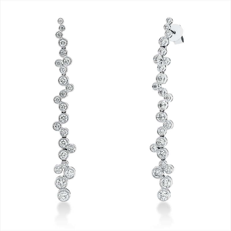 Ohrschmuck 18 kt WG, 48 Brill. 2,39 ct, TW-si
