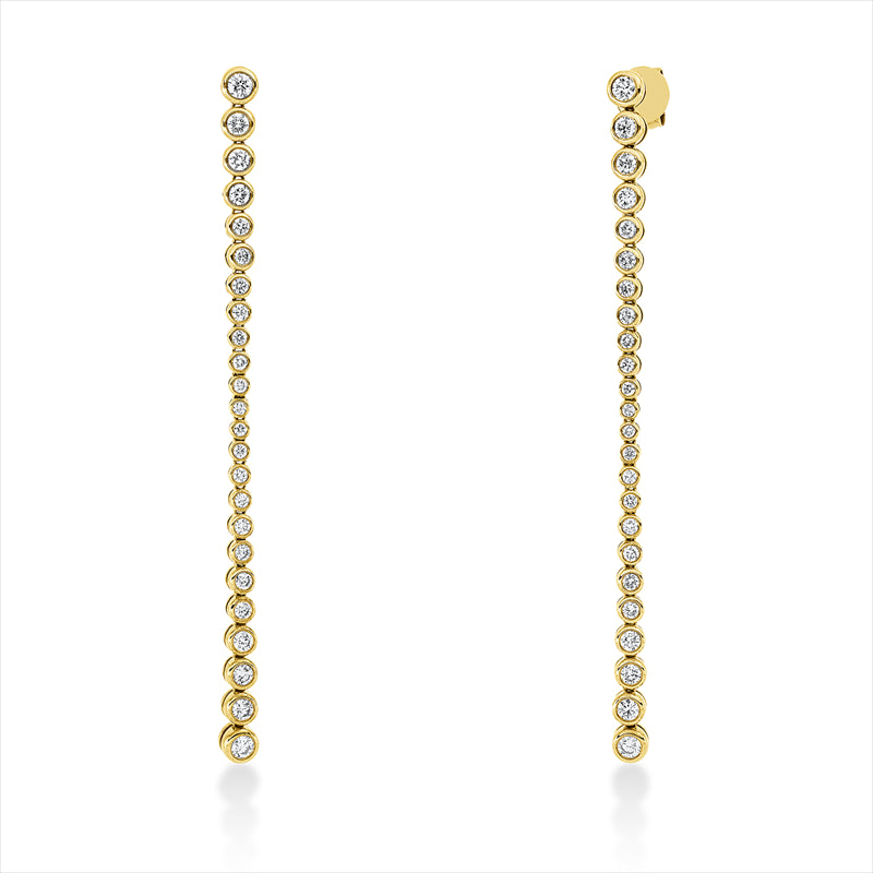 Ohrschmuck 18 kt GG, 48 Brill. 1,37 ct, TW-si