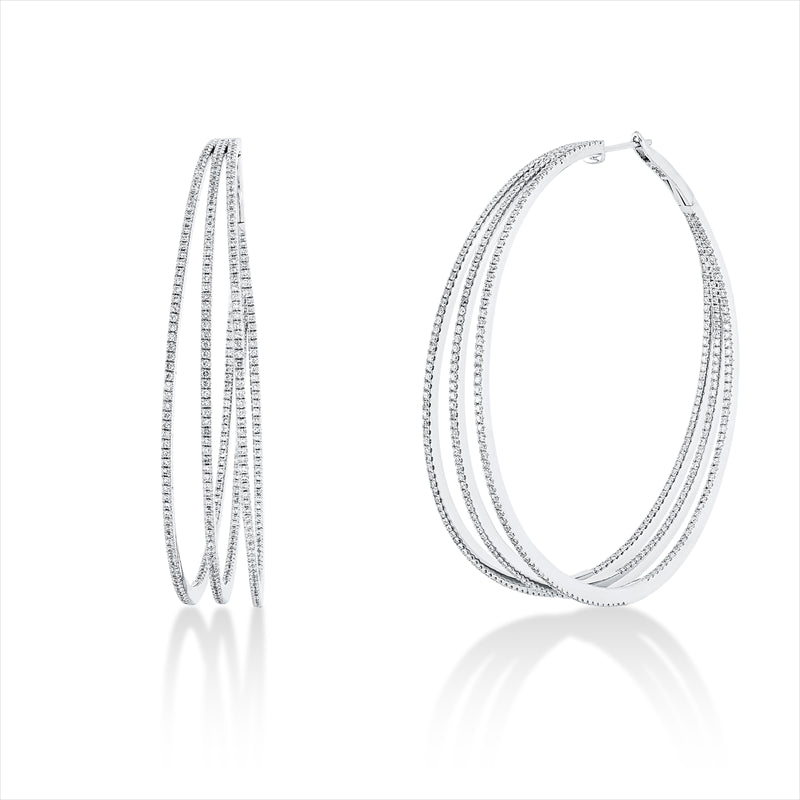 Ohrschmuck 18 kt WG, 774 Brill. 3,16 ct, TW-si