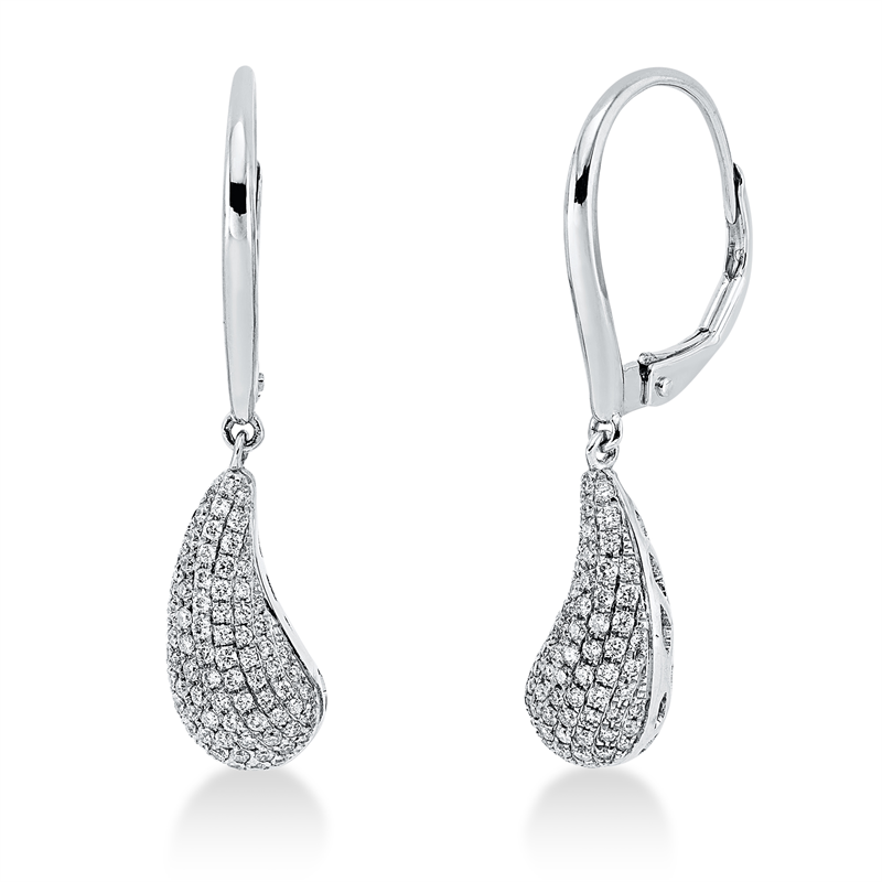 Ohrschmuck 14 kt WG, 158 Brill. 0,42 ct, TW-si