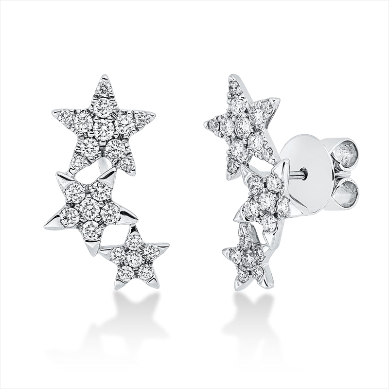 Ohrschmuck 18 kt WG, 46 Brill. 0,90 ct, TW-vsi/si