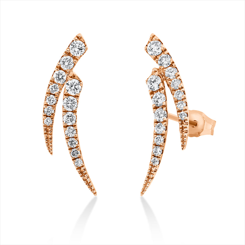 Ohrstecker 18 kt RG, 28 Brill. 0,45 ct, W-si