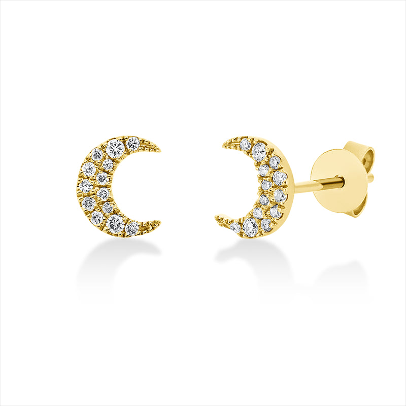 Ohrstecker 18 kt GG, 26 Brill. 0,12 ct, W-si