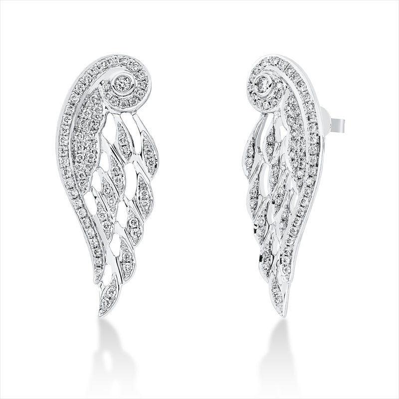 Ohrstecker 18 kt WG, 134 Brill. 0,71 ct, W-si