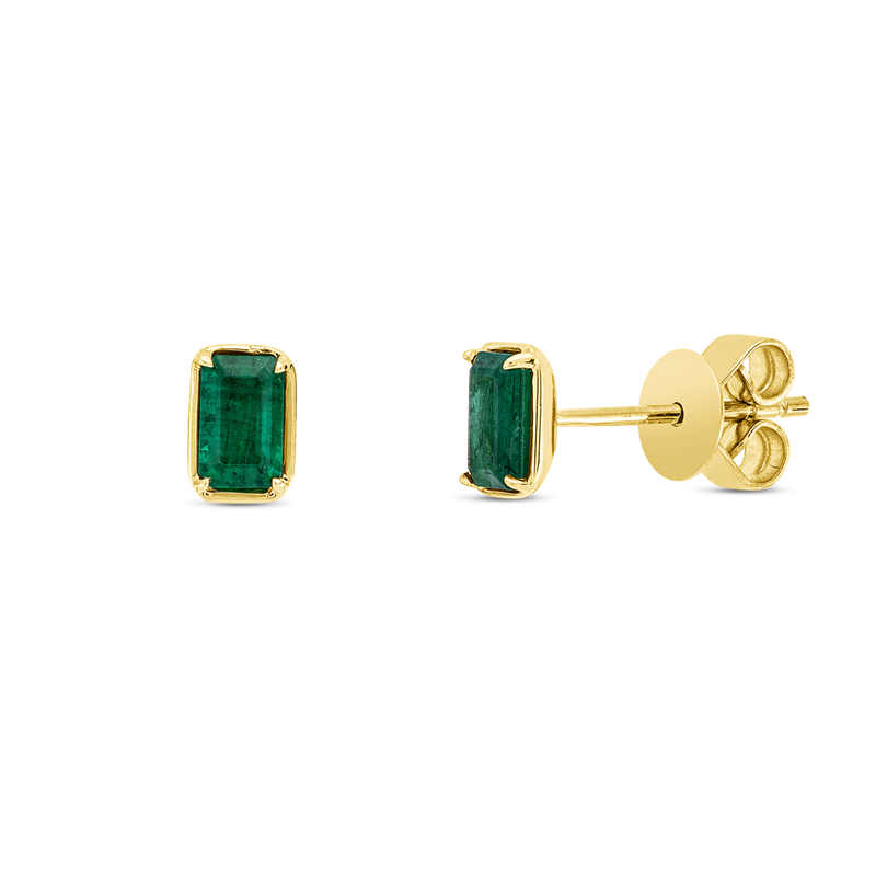 Ohrstecker 14 kt GG, 2 Smaragde 0,60 ct grün