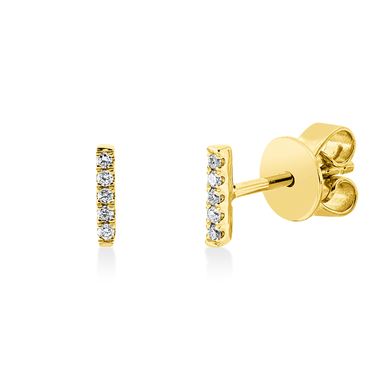 Ohrstecker 18 kt GG, 10 Brill. 0,03 ct, TW-si