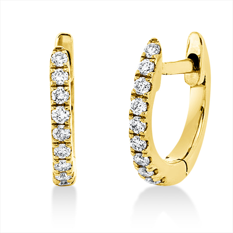 Creolen 18 kt GG, 18 Brill. 0,09 ct, TW-si