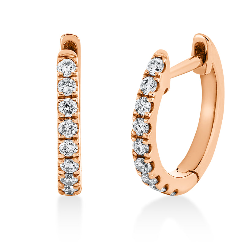 Creolen 18 kt RG, 18 Brill. 0,18 ct, TW-si