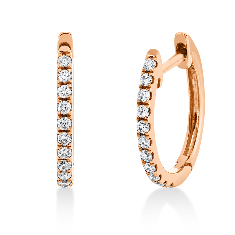 Creolen 18 kt RG, 22 Brill. 0,15 ct, TW-si