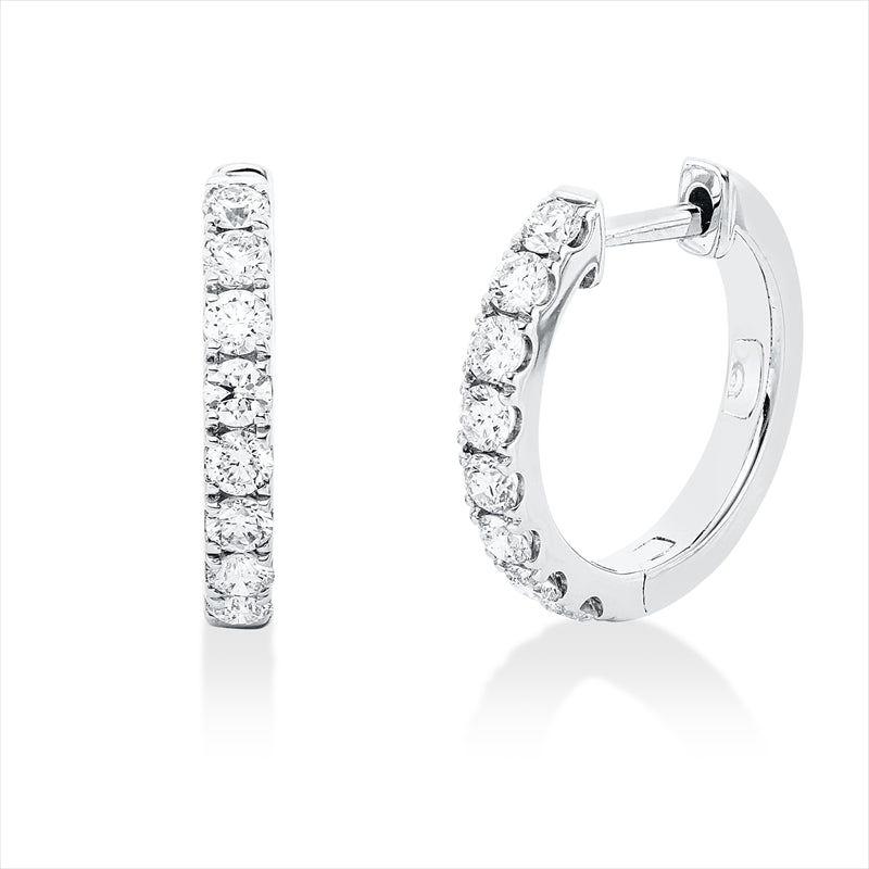 Creolen 18 kt WG, 16 Brill. 0,65 ct, TW-si