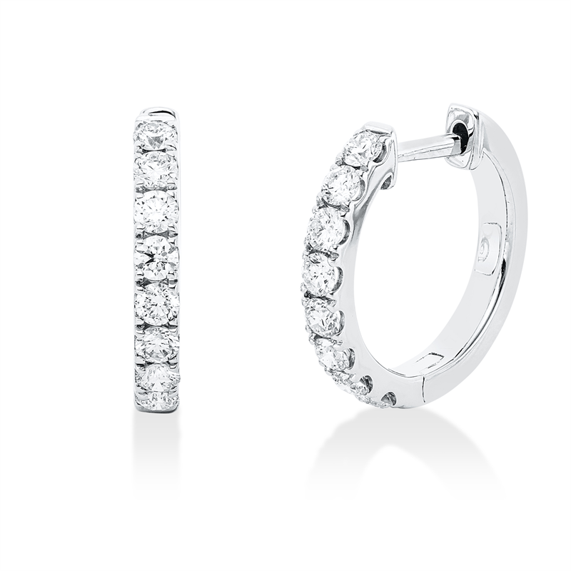 Creolen 18 kt WG, 16 Brill. 0,65 ct, TW-si