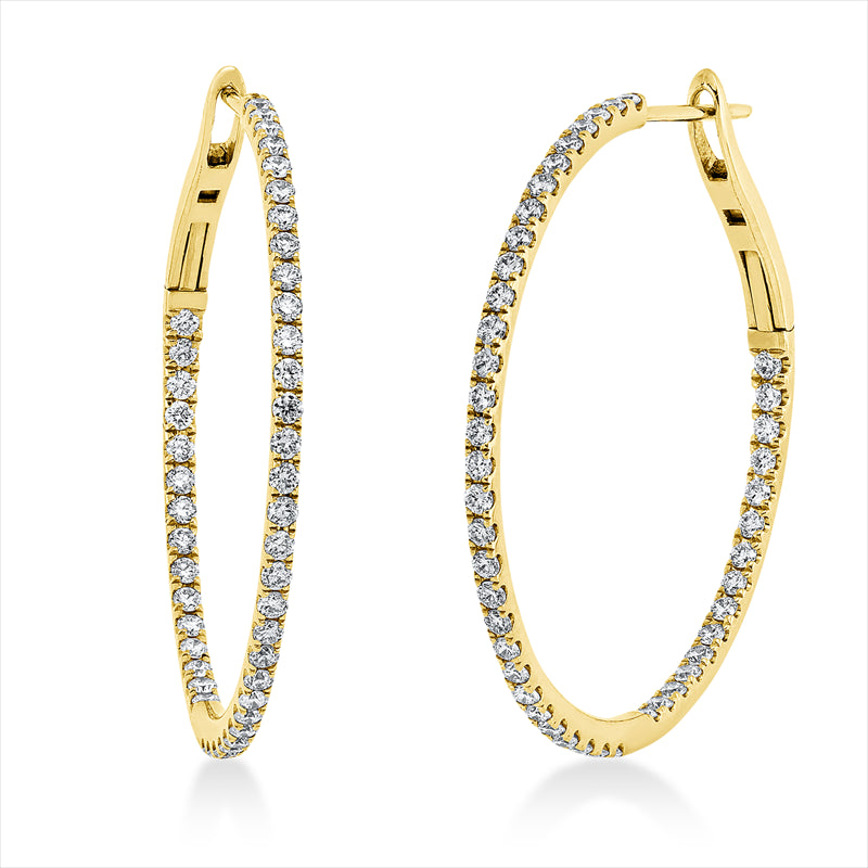 Creolen 18 kt GG, 90 Brill. 0,90 ct, TW-si