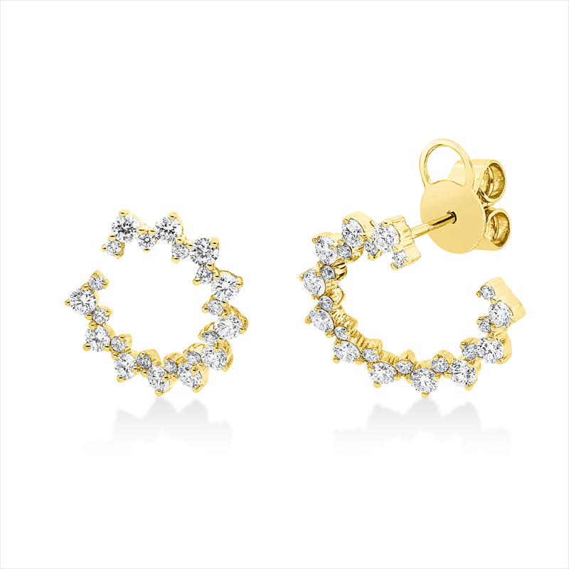 Ohrstecker 18 kt GG, 46 Brill. 0,93 ct, TW-si